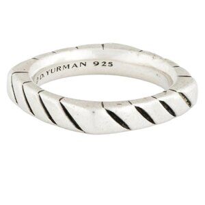 DAVID YURMAN STERLING SILVER 925 SCULPTED CABLE SQUARE BAND RING